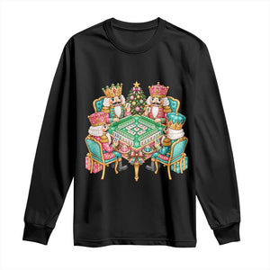 Christmas Nutcracker Mahjong Long Sleeve Shirt Mahj Lovers Game Night Holiday