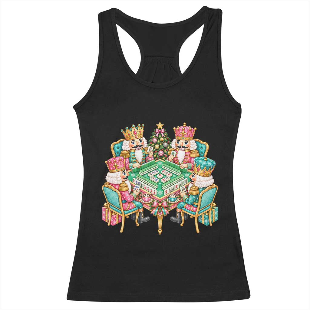 Christmas Nutcracker Mahjong Racerback Tank Top Mahj Lovers Game Night Holiday