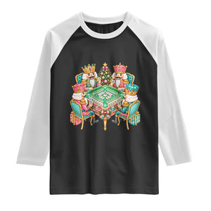 Christmas Nutcracker Mahjong Raglan Shirt Mahj Lovers Game Night Holiday