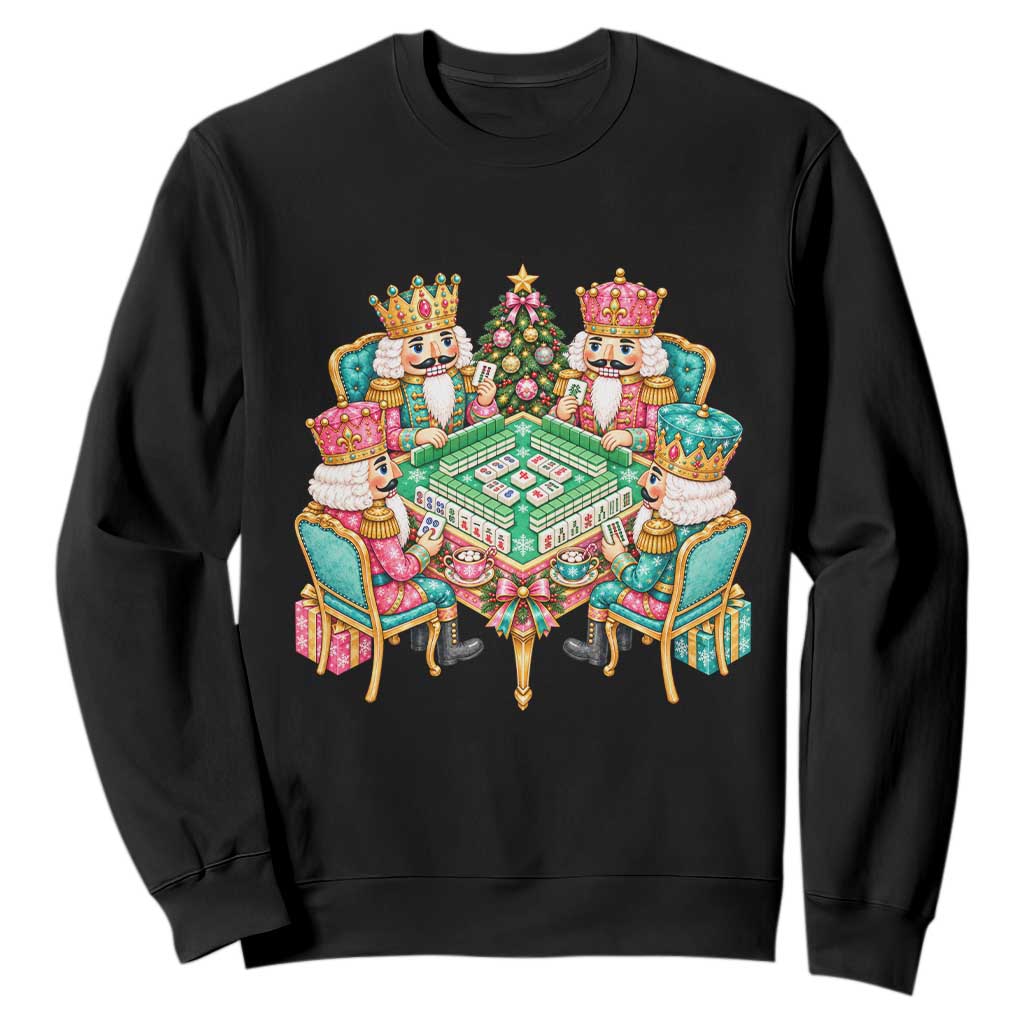 Christmas Nutcracker Mahjong Sweatshirt Mahj Lovers Game Night Holiday