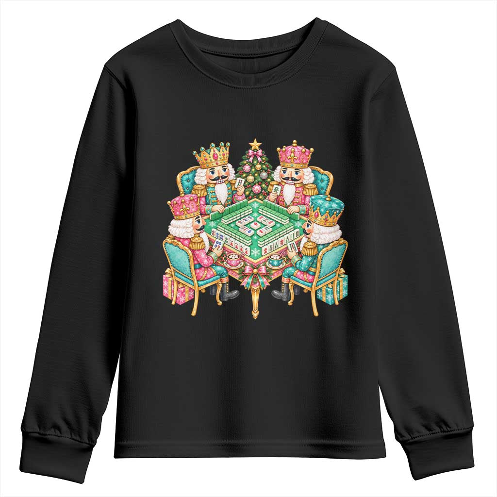 Christmas Nutcracker Mahjong Youth Sweatshirt Mahj Lovers Game Night Holiday