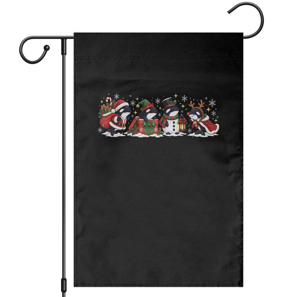 Christmas Orca Whale Garden Flag Cute Killer Whale Santa Snowman Reindeer Holiday