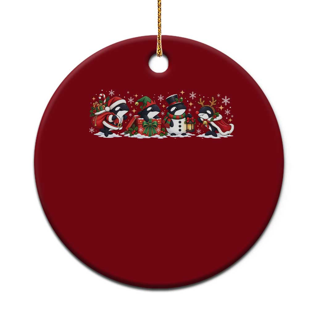 Christmas Orca Whale Ceramic Ornament Cute Killer Whale Santa Snowman Reindeer Holiday