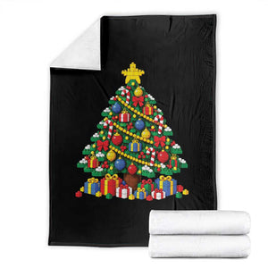 Christmas Tree Blocks Bricks Throw Blanket Colorful 3D Building Blocks Game Lovers