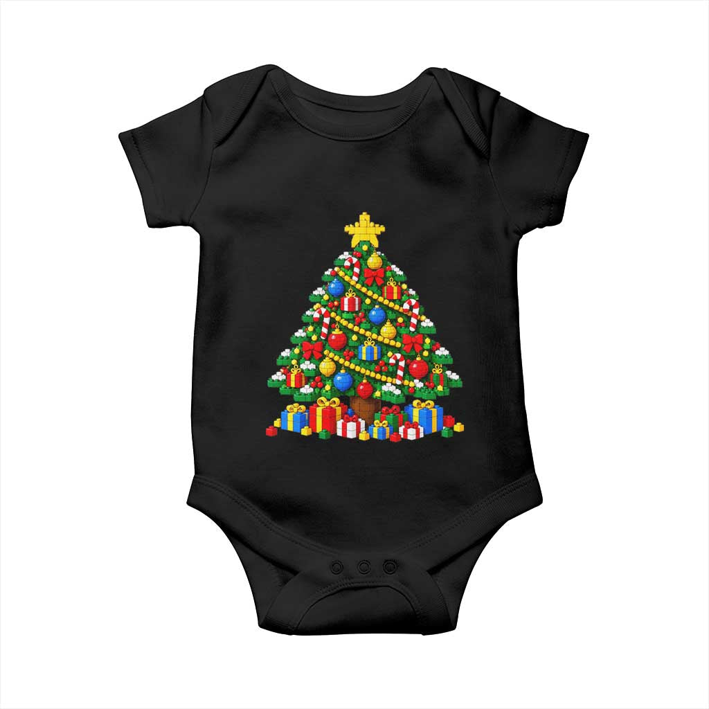 Christmas Tree Blocks Bricks Baby Onesie Colorful 3D Building Blocks Game Lovers