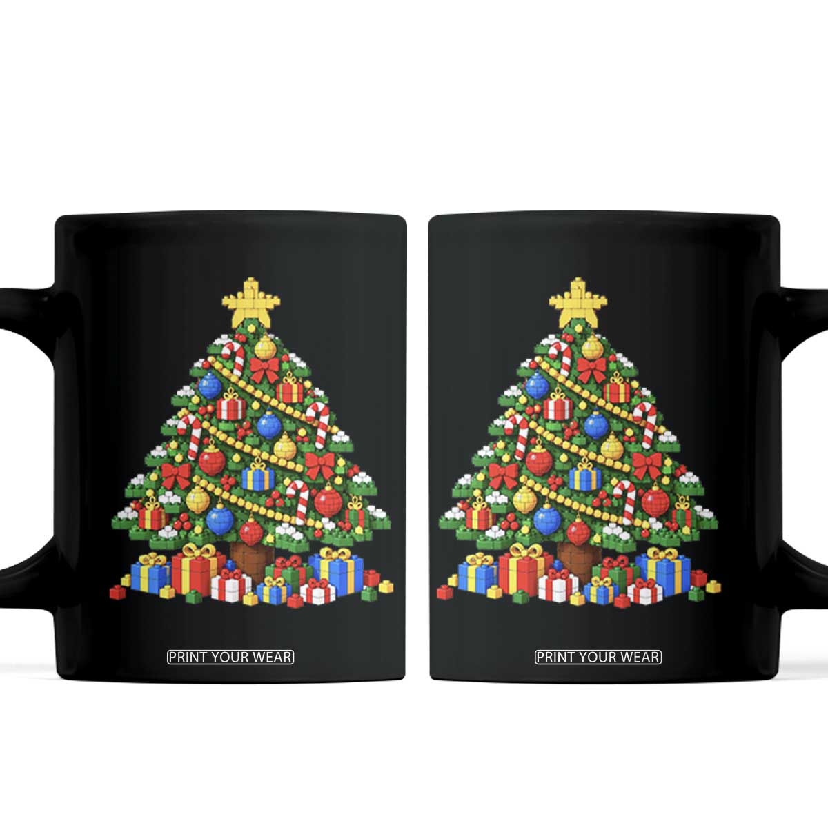 Christmas Tree Blocks Bricks Coffee Mug Colorful 3D Building Blocks Game Lovers