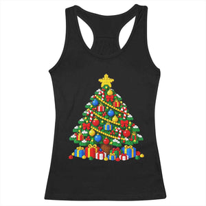 Christmas Tree Blocks Bricks Racerback Tank Top Colorful 3D Building Blocks Game Lovers