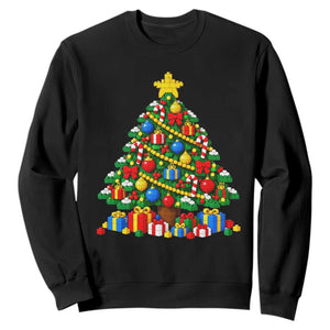 Christmas Tree Blocks Bricks Sweatshirt Colorful 3D Building Blocks Game Lovers