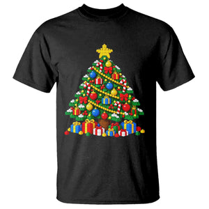 Christmas Tree Blocks Bricks T Shirt Colorful 3D Building Blocks Game Lovers
