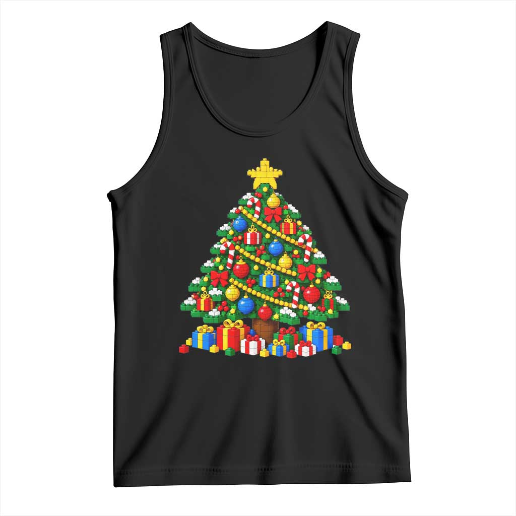 Christmas Tree Blocks Bricks Tank Top Colorful 3D Building Blocks Game Lovers