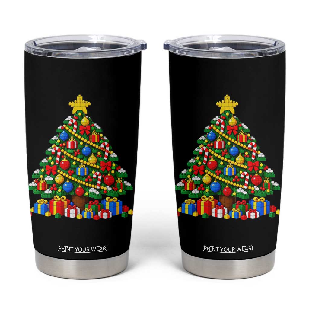 Christmas Tree Blocks Bricks Tumbler Cup Colorful 3D Building Blocks Game Lovers