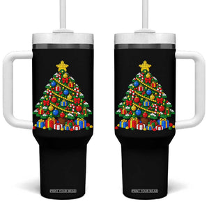 Christmas Tree Blocks Bricks Tumbler With Handle Colorful 3D Building Blocks Game Lovers