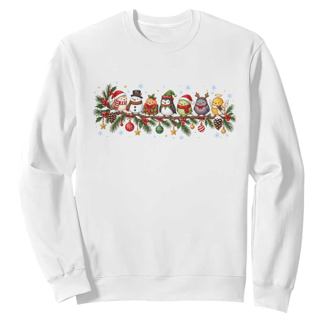Christmas Bird Sweatshirt Birds on a Branch Bird Lover Gift Cute Winter Nature Lover
