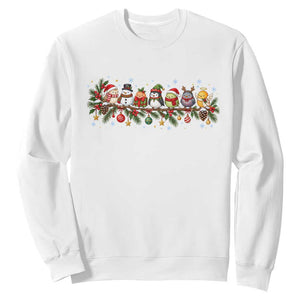 Christmas Bird Sweatshirt Birds on a Branch Bird Lover Gift Cute Winter Nature Lover