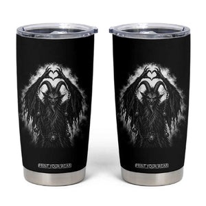 Scary Krampus Making Heart Hands Funny Gothic Horror Christmas Tumbler Cup