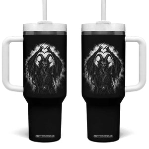 Scary Krampus Making Heart Hands Funny Gothic Horror Christmas Tumbler With Handle