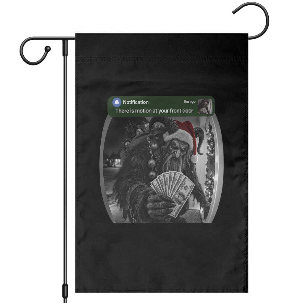 Christmas Krampus Motion At Your Front Door Garden Flag Funny Rich Krampus Cash Doorbell Camera Meme