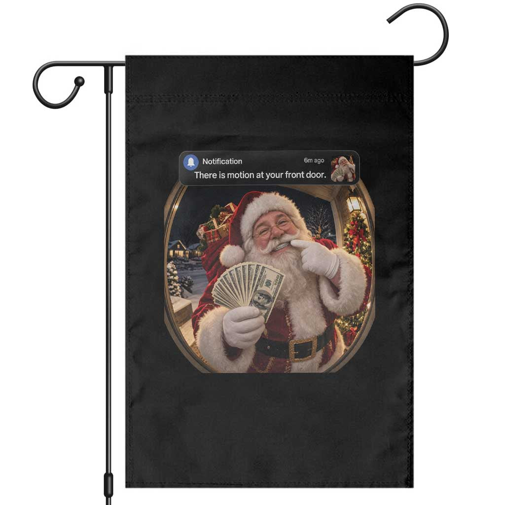 Christmas Santa Motion At Your Front Door Garden Flag Funny Rich Santa Grillz Cash Doorbell Camera Meme