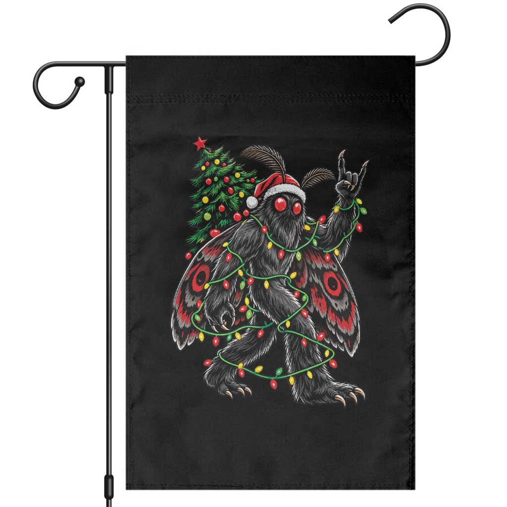 Christmas Mothman Rock On Garden Flag Vintage Heavy Metal Cryptid