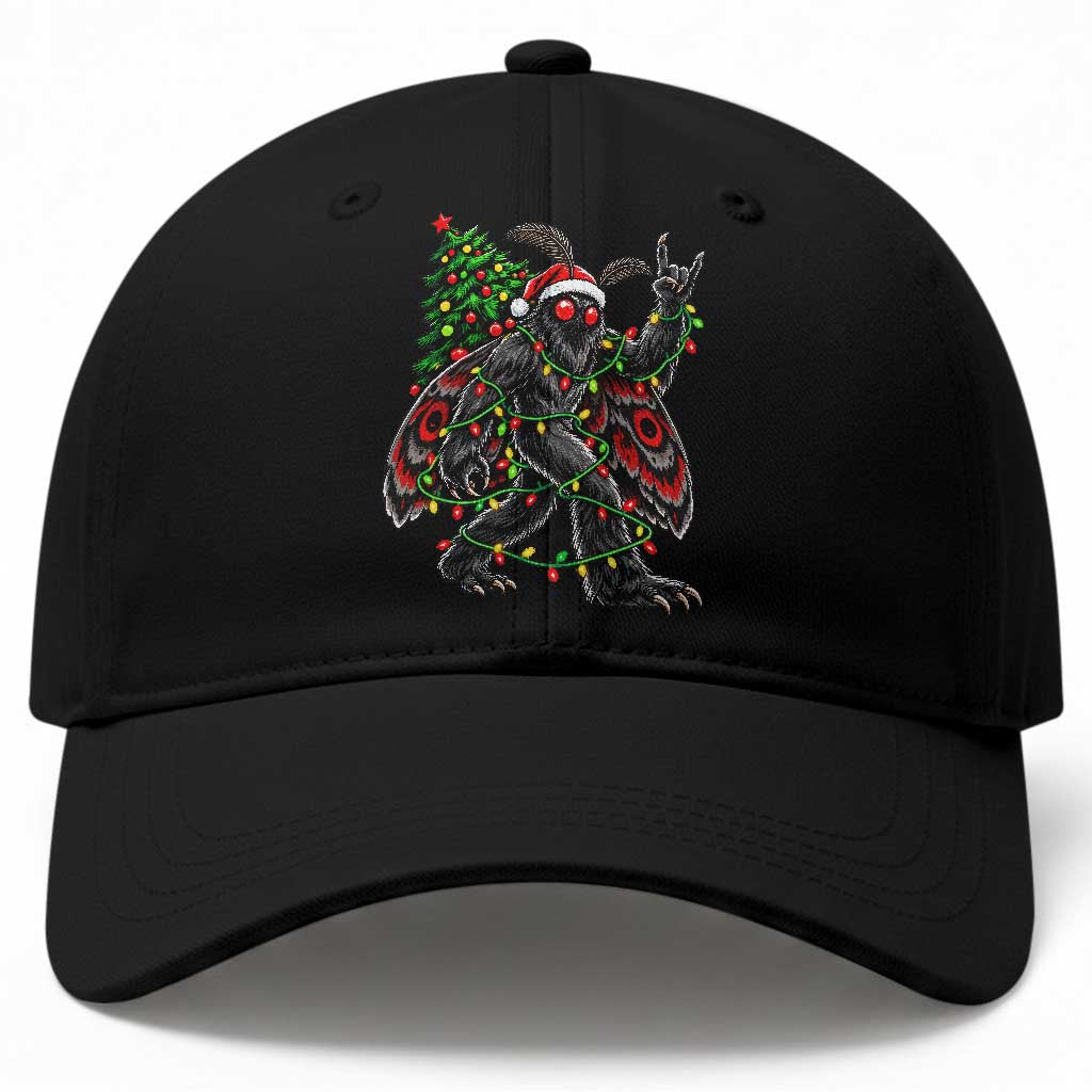 Christmas Mothman Rock On Baseball Cap Vintage Heavy Metal Cryptid