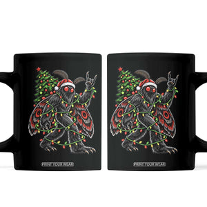 Christmas Mothman Rock On Coffee Mug Vintage Heavy Metal Cryptid