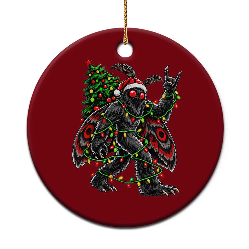 Christmas Mothman Rock On Ceramic Ornament Vintage Heavy Metal Cryptid