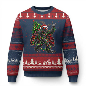 Xmas Mothman Rock On Ugly Christmas Sweater Vintage Heavy Metal Cryptid