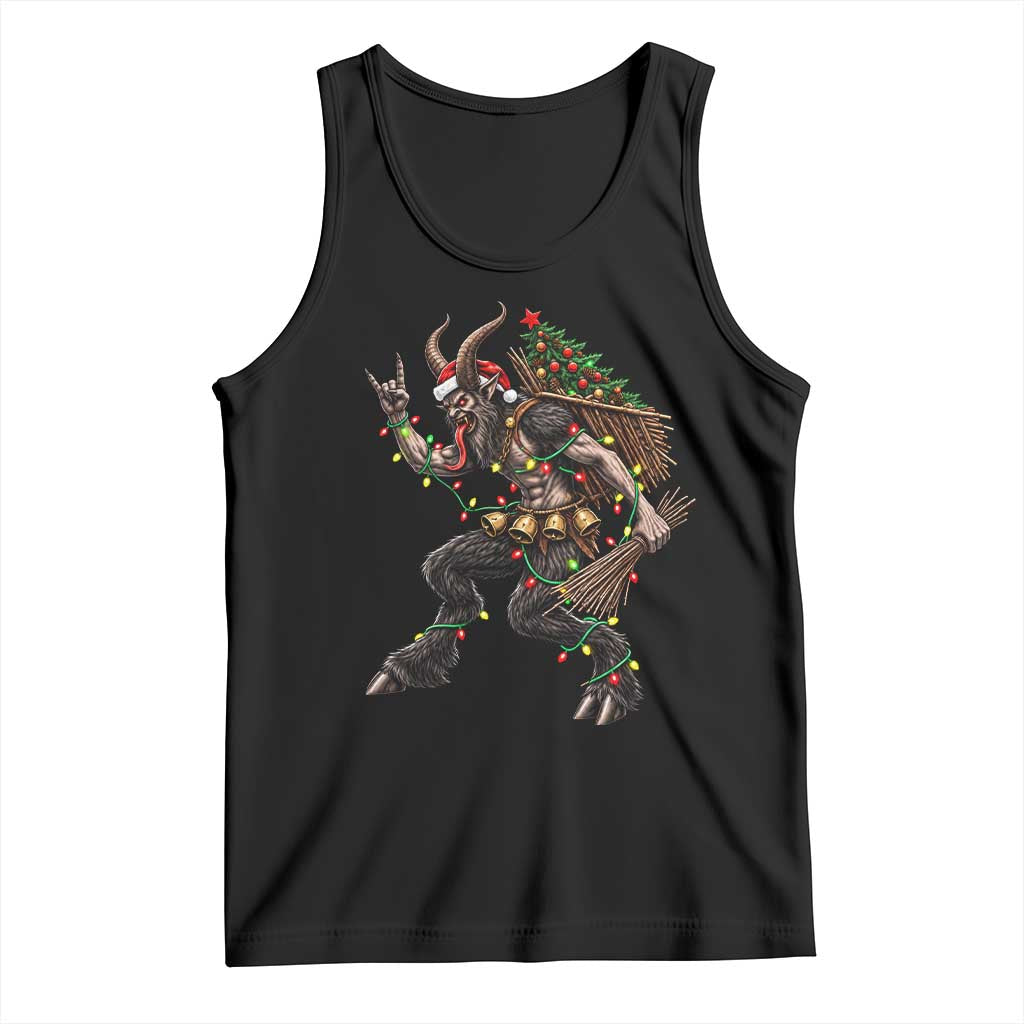 Christmas Krampus Rock On Tank Top Vintage Heavy Metal Dark Fantasy Alpine Monster Creepmas