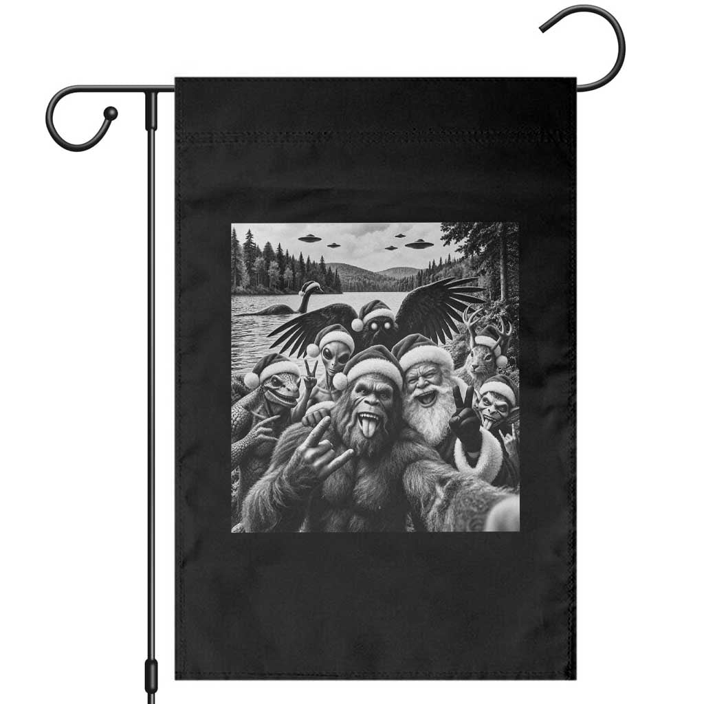 Christmas Cryptid Selfie Garden Flag Bigfoot Santa Alien Mothman Nessie Holiday