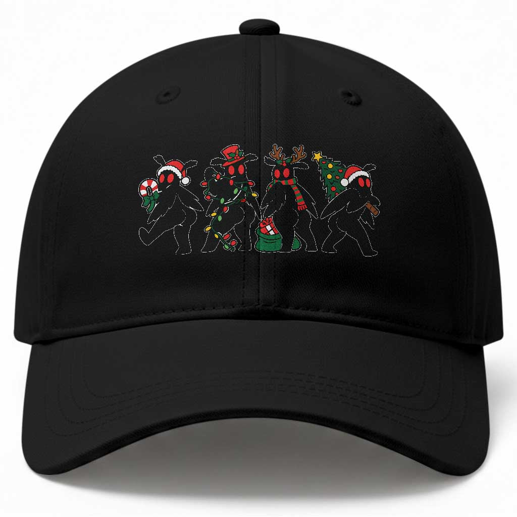 Christmas Mothman Baseball Cap Funny Thicc Cryptid Playful Folklore Holiday Booty