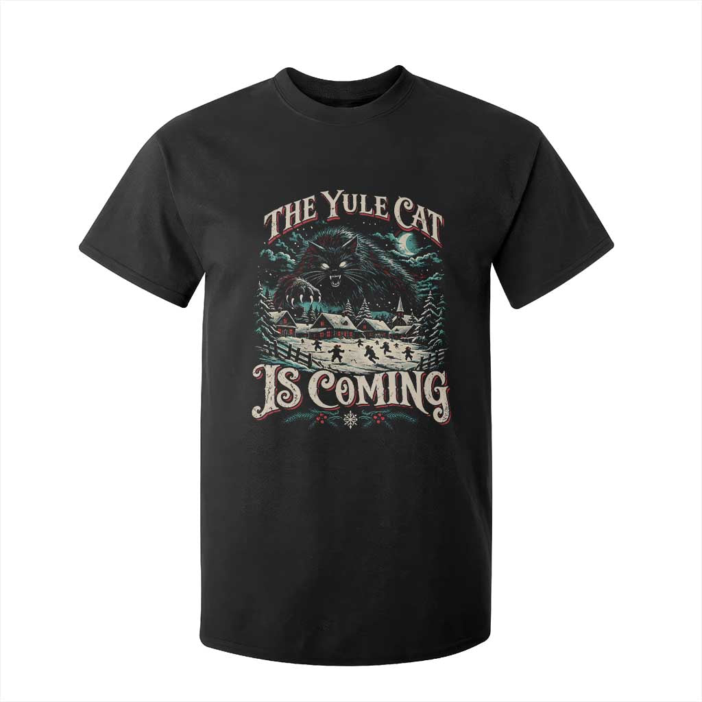 Christmas Horror Yule Cat Is Coming T Shirt For Kid Dark Fantasy Icelandic Legend Vintage Folklore
