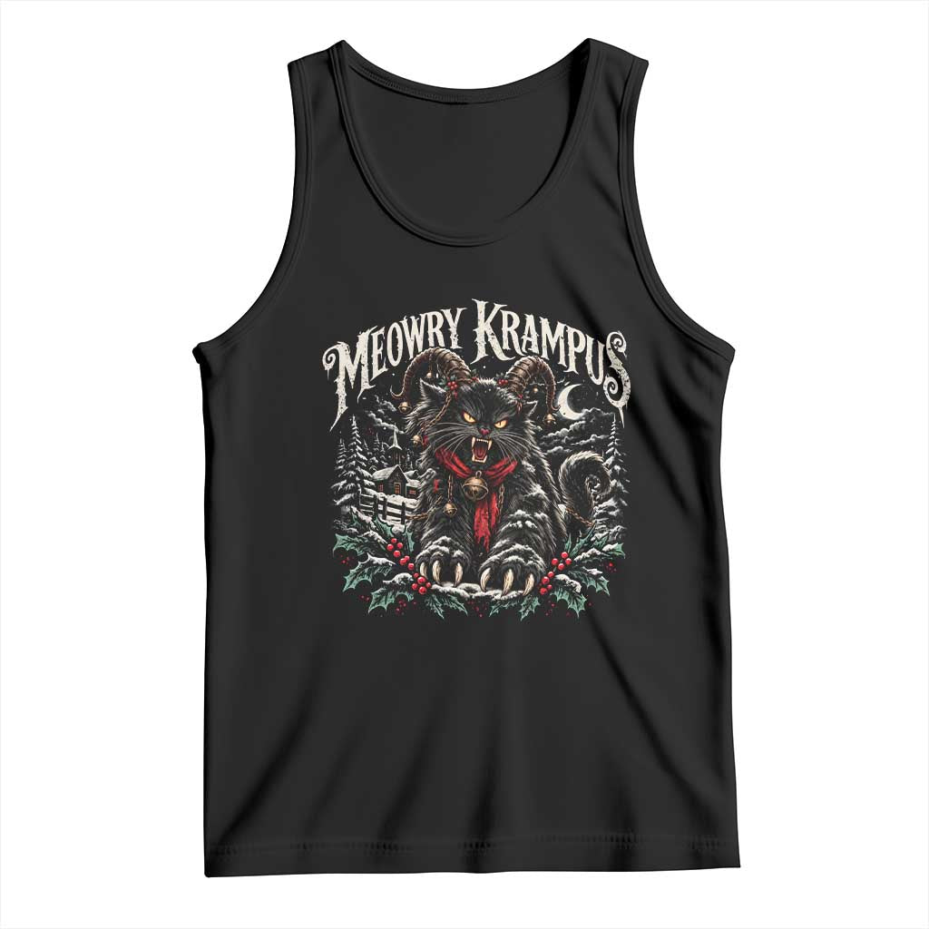 Meowry Krampus Christmas Black Cat Tank Top Holiday Season Spooky Dark Fantasy Holiday Aesthetic