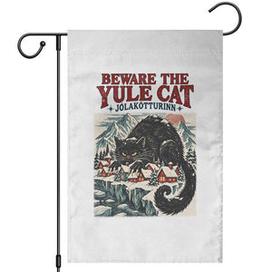 Beware The Yule Cat Christmas Jolakotturinn Garden Flag Vintage Icelandic Folklore
