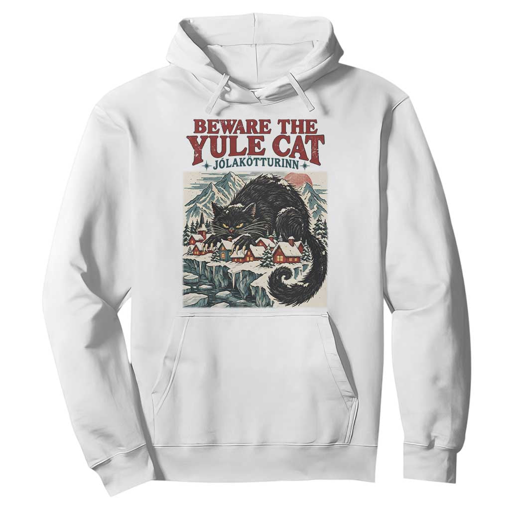Beware The Yule Cat Christmas Jolakotturinn Hoodie Vintage Icelandic Folklore