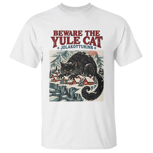 Beware The Yule Cat Christmas Jolakotturinn T Shirt Vintage Icelandic Folklore