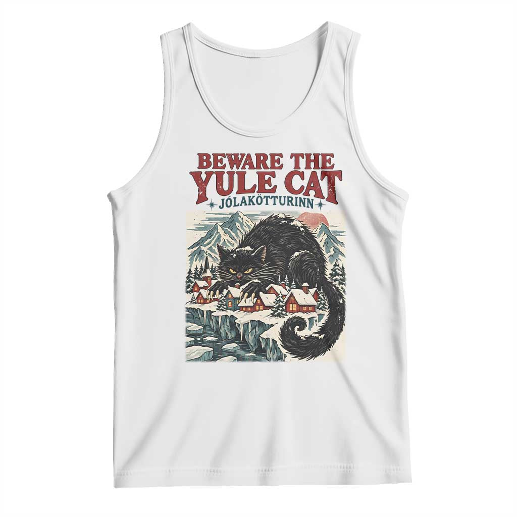 Beware The Yule Cat Christmas Jolakotturinn Tank Top Vintage Icelandic Folklore