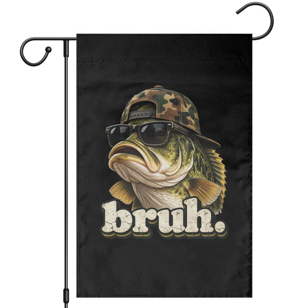 Bruh Fishing Camo Bass Fish Funny Boys Kids Teen Camouflage Garden Flag
