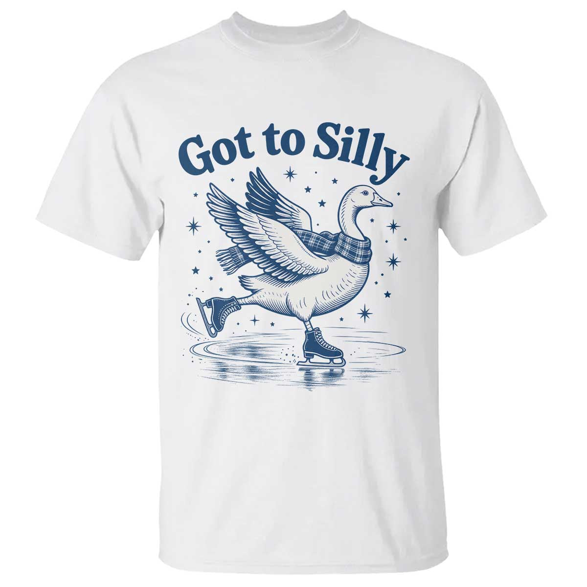 Gotta Be Silly Ice Skating Goose T Shirt Vintage Winter Animal Humor