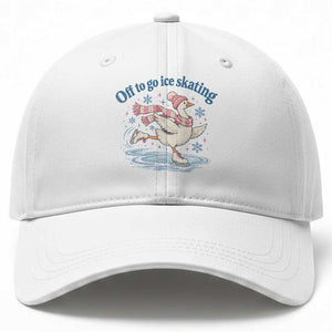 Ice Skater Goose Baseball Cap Off To Go Ice Skating