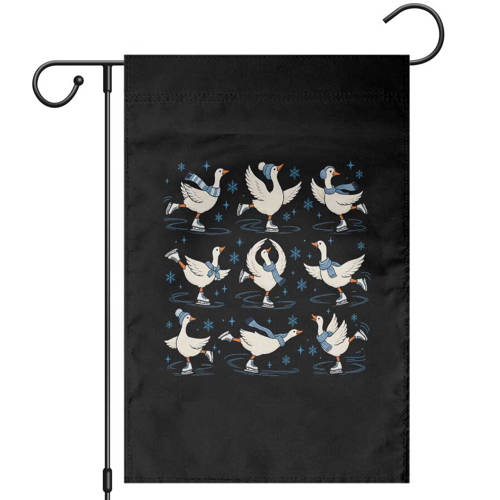 Figure Skating Silly Goose Garden Flag Geese Ice Skating Girls Gift Winter Sport Lover