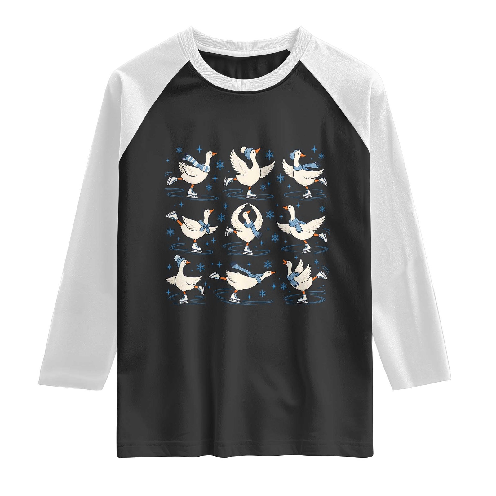 Figure Skating Silly Goose Raglan Shirt Geese Ice Skating Girls Gift Winter Sport Lover