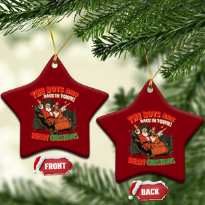 The Boys Are Back in Town Christmas Ceramic Ornament Funny Santa Jesus TS10 Print Your Wear