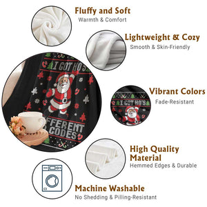 Funny Santa Ugly Christmas Throw Blanket I Got Hos in Different Area Codes TS10 Print Your Wear