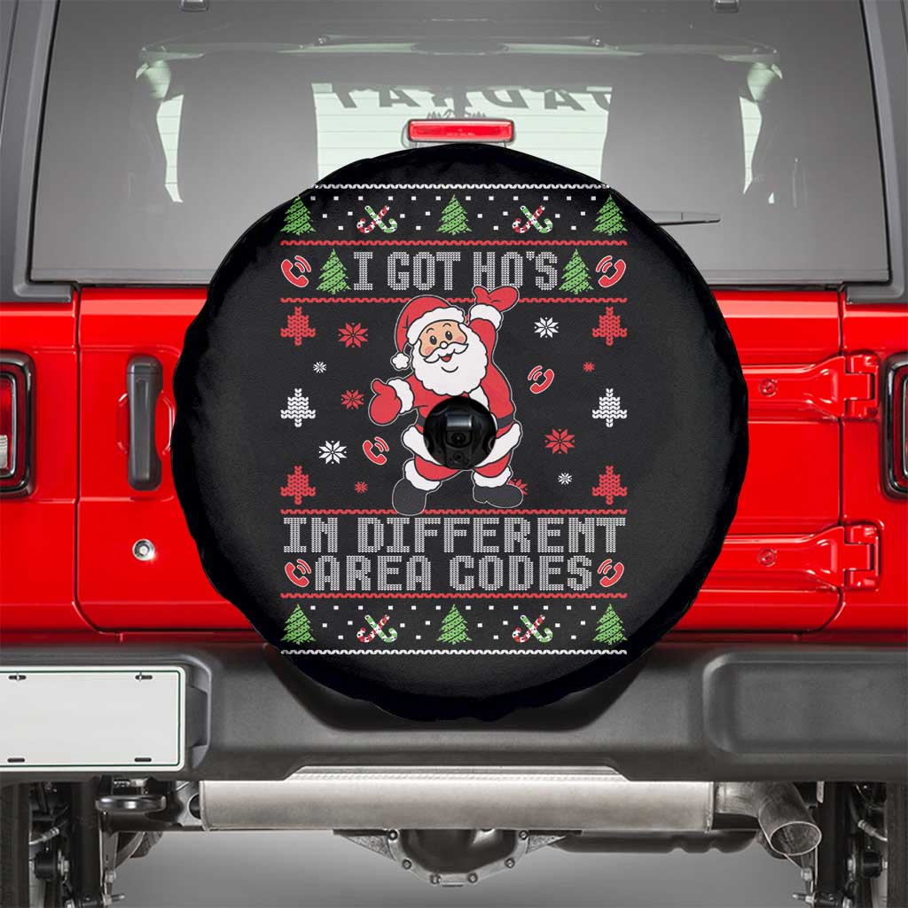 Funny Santa Ugly Christmas Spare Tire Cover I Got Hos in Different Area Codes TS10 Black Print Your Wear