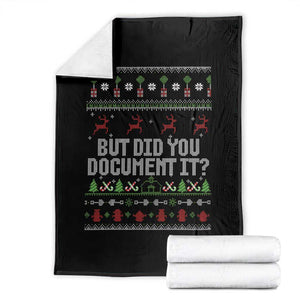 But Did You Document It Ugly Christmas Throw Blanket Funny Office Party Sarcastic Winter HR TS10 Black Print Your Wear