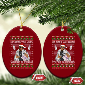 Funny Christmas Diddy Ceramic Ornament Diddy Sees You When Youre Sleeping Ugly Xmas TS10 Print Your Wear