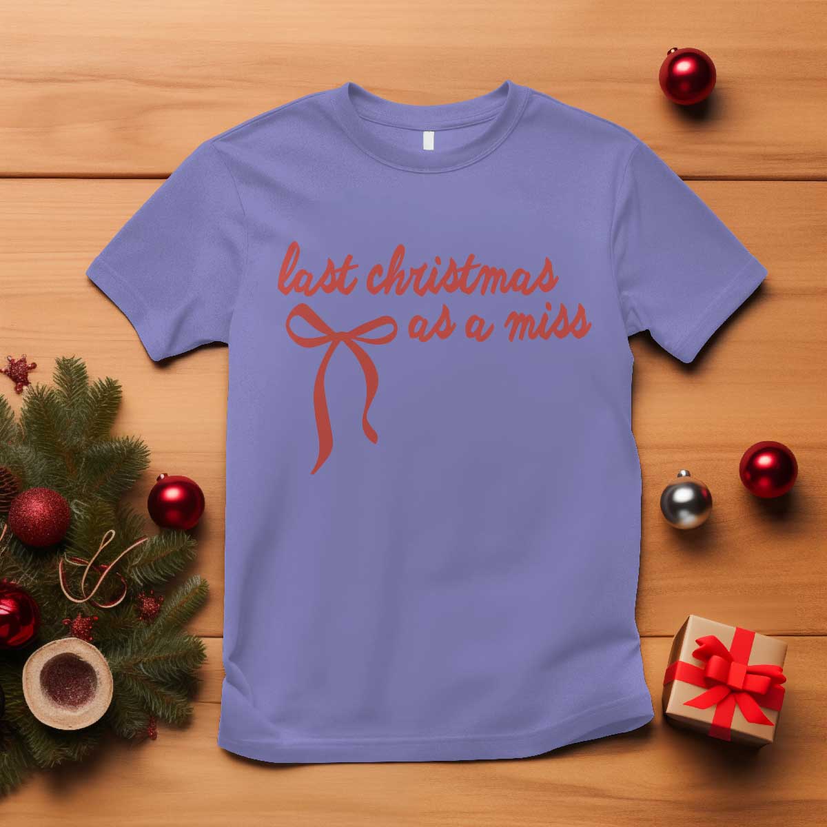 Last Christmas As A Miss T Shirt Bride To Be Future Mrs Xmas Engaged Gift TS10 Violet Print Your Wear