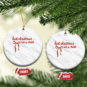 Last Christmas As A Miss Ceramic Ornament Bride To Be Future Mrs Xmas Engaged Gift TS10 1pc White Marble Print Your Wear