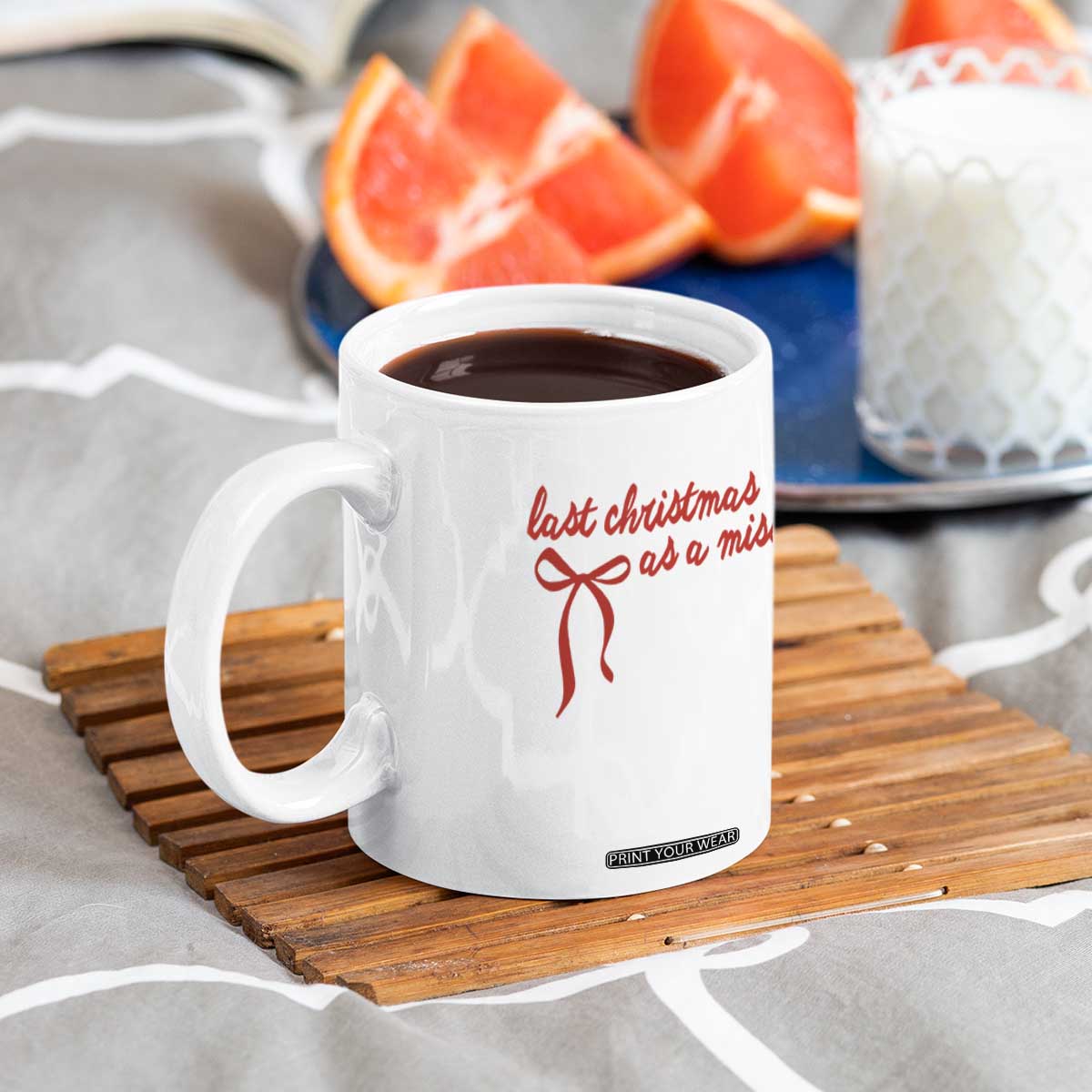 Last Christmas As A Miss Coffee Mug Bride To Be Future Mrs Xmas Engaged Gift TS10 Print Your Wear