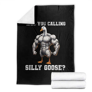 Who You Calling Silly Goose Funny Gym Meme Throw Blanket TS10 Black Print Your Wear